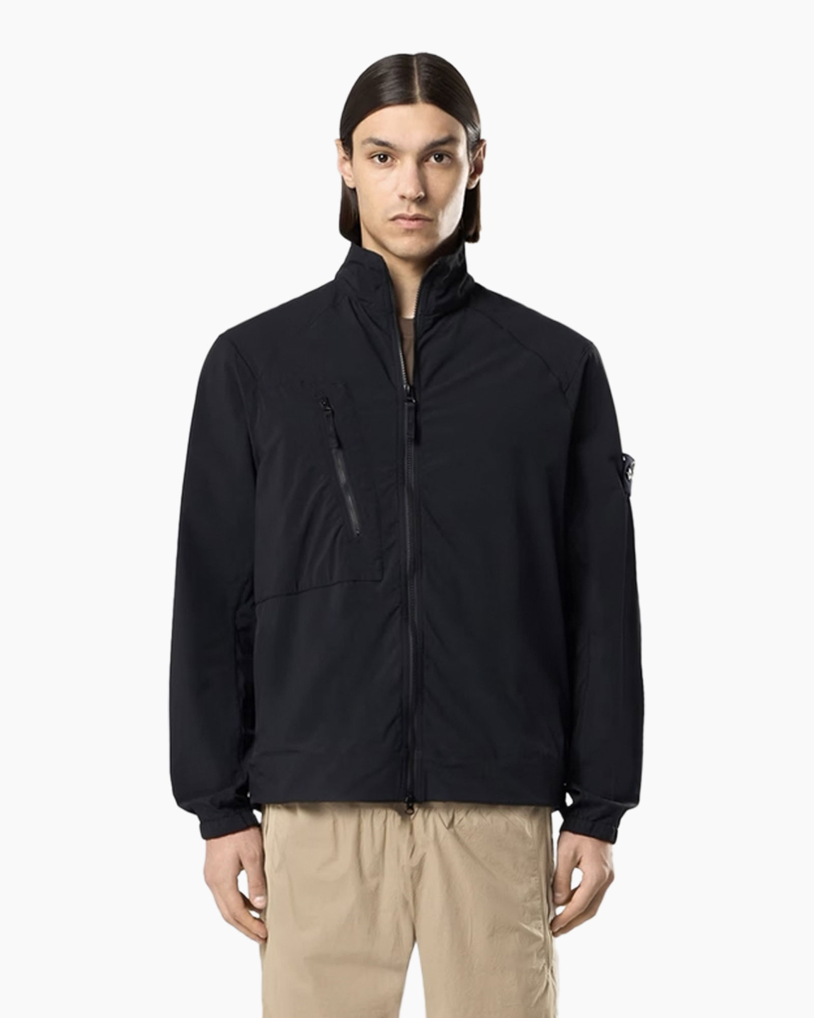 jacket, windbreaker, black, zipper, pocket