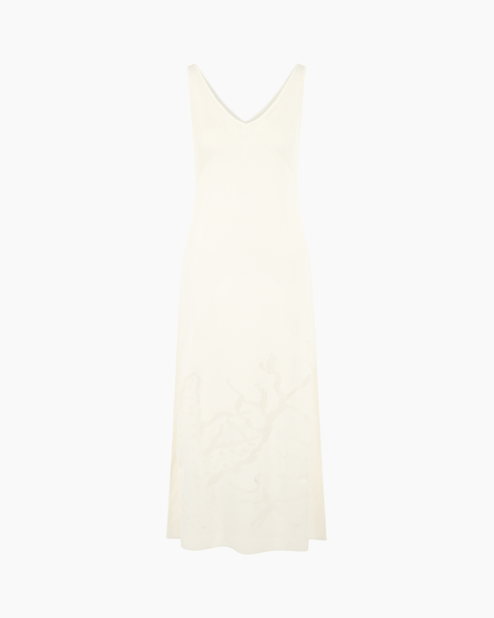 tank dress, white dress, floor-length, sleeveless, embroidery pattern