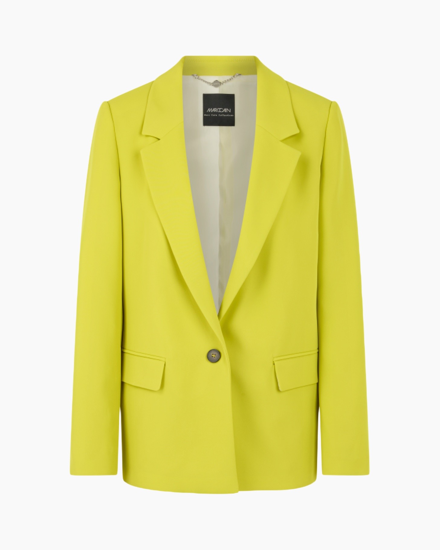 blazer, yellow, single-breasted, lapel, pockets