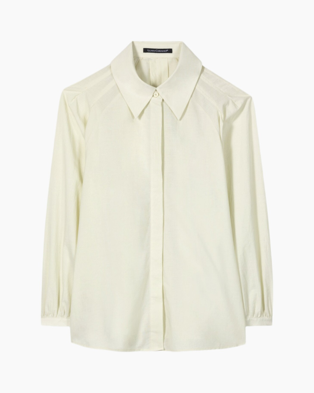 blouse, collar, longsleeve, cream, button-down