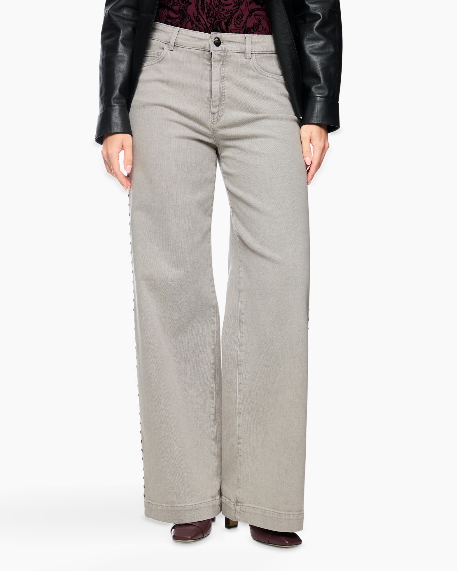 pants, trousers, wide-leg, beige, denim-like