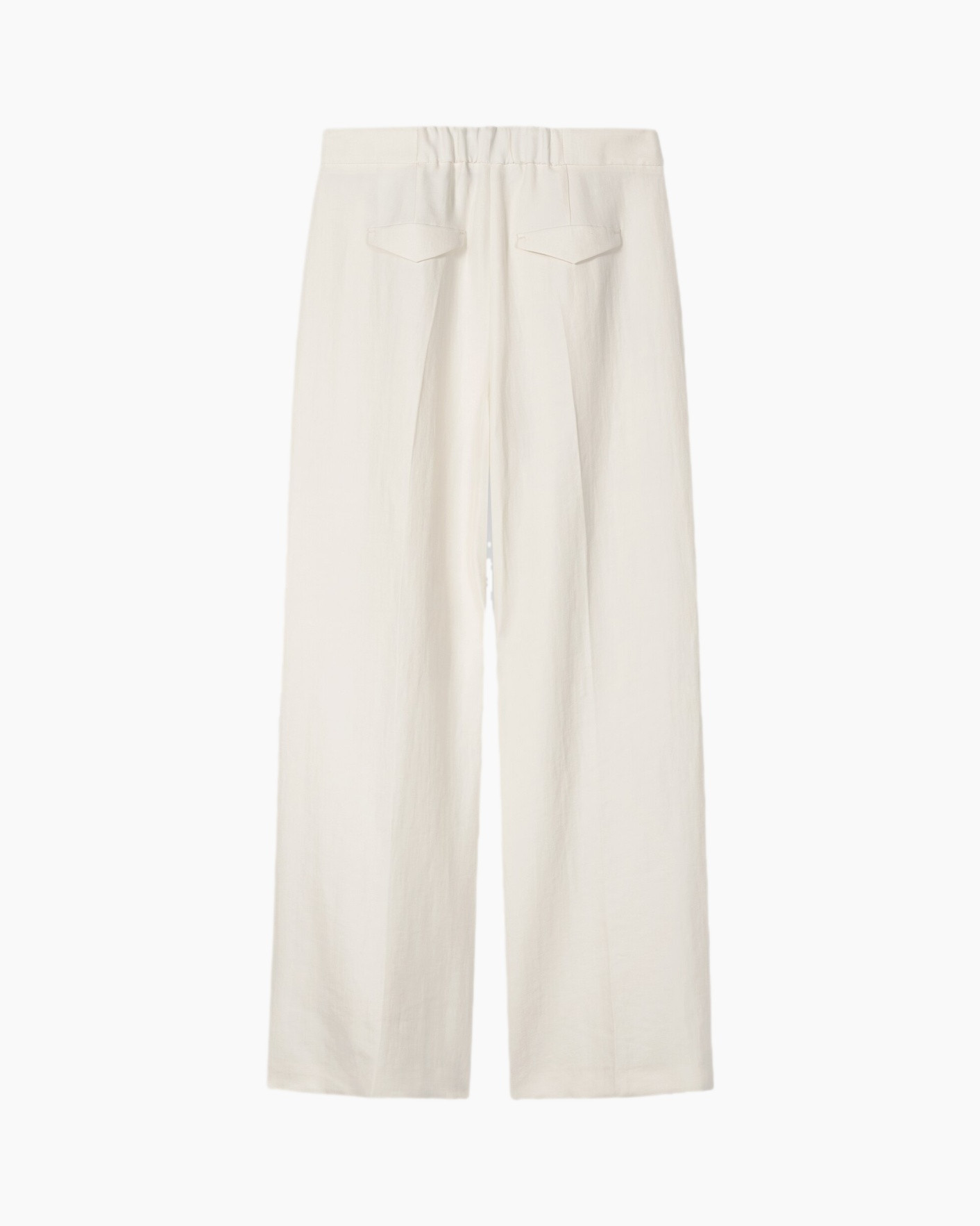 pants, linen, white, back pockets, wide-leg