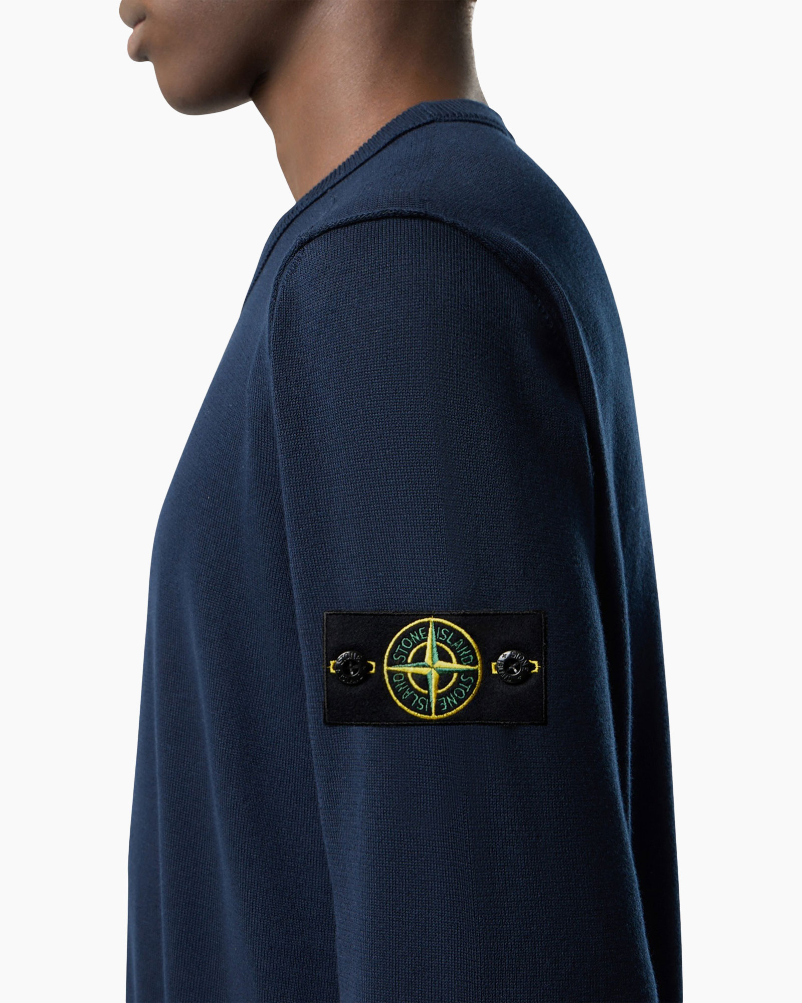sweater, navy, patch, long sleeve, knitwear