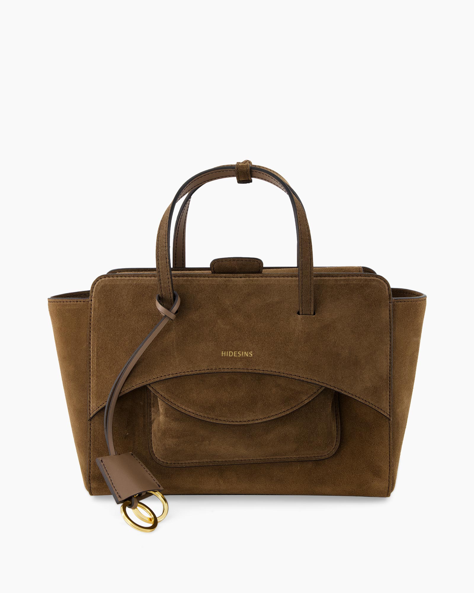 brown, bag, handbag, suede, pocket