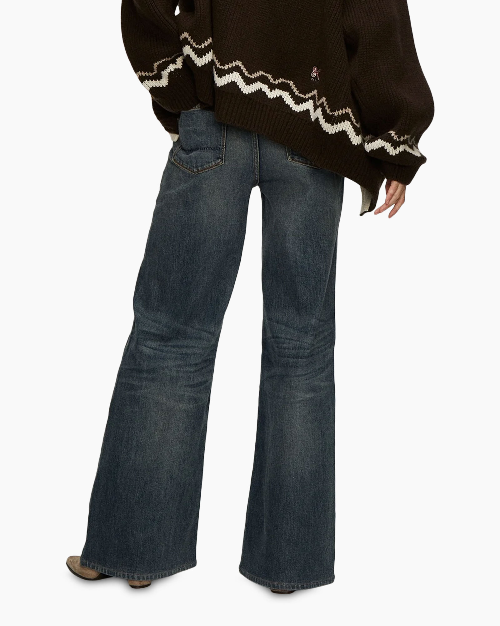 jeans, wide-leg, denim, pants, back view