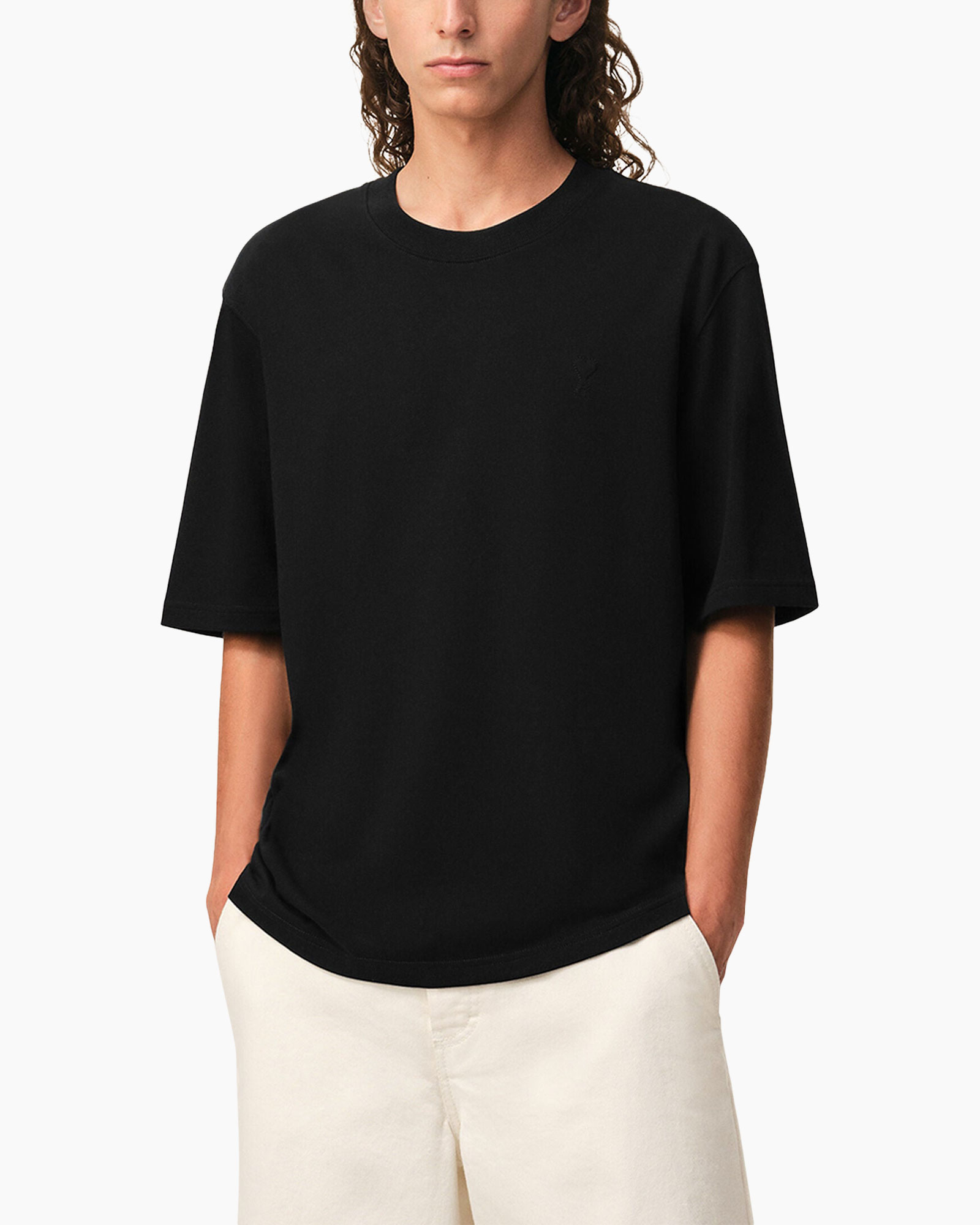 t-shirt, black, short-sleeve, crew neck, cotton