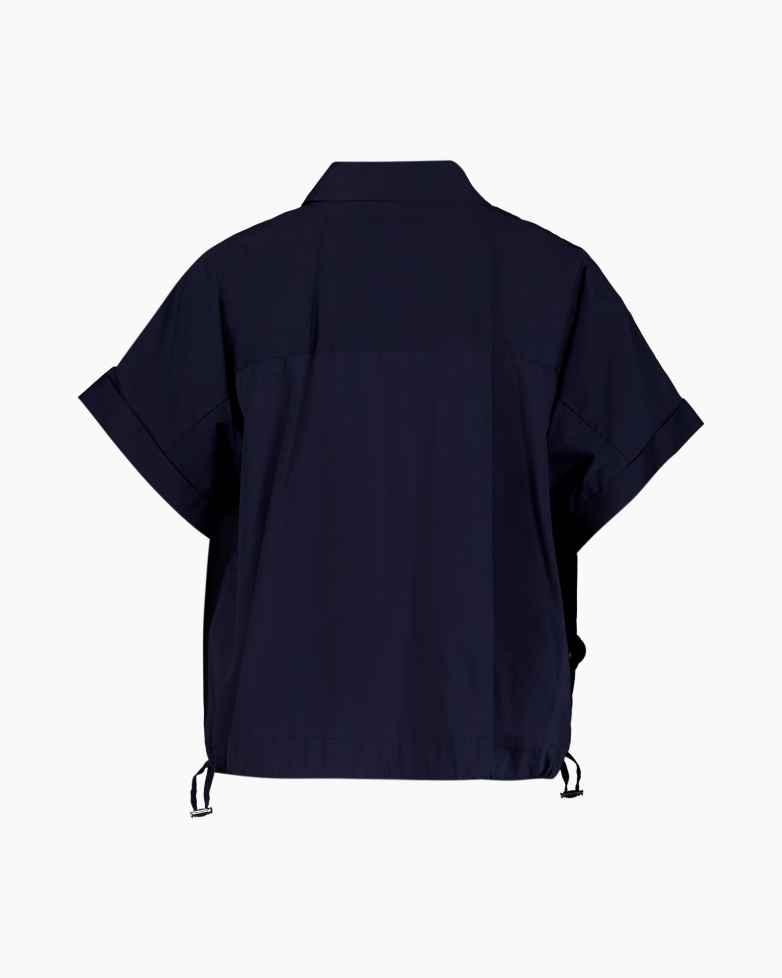 shirt, short-sleeve, button-up, navy, pockets