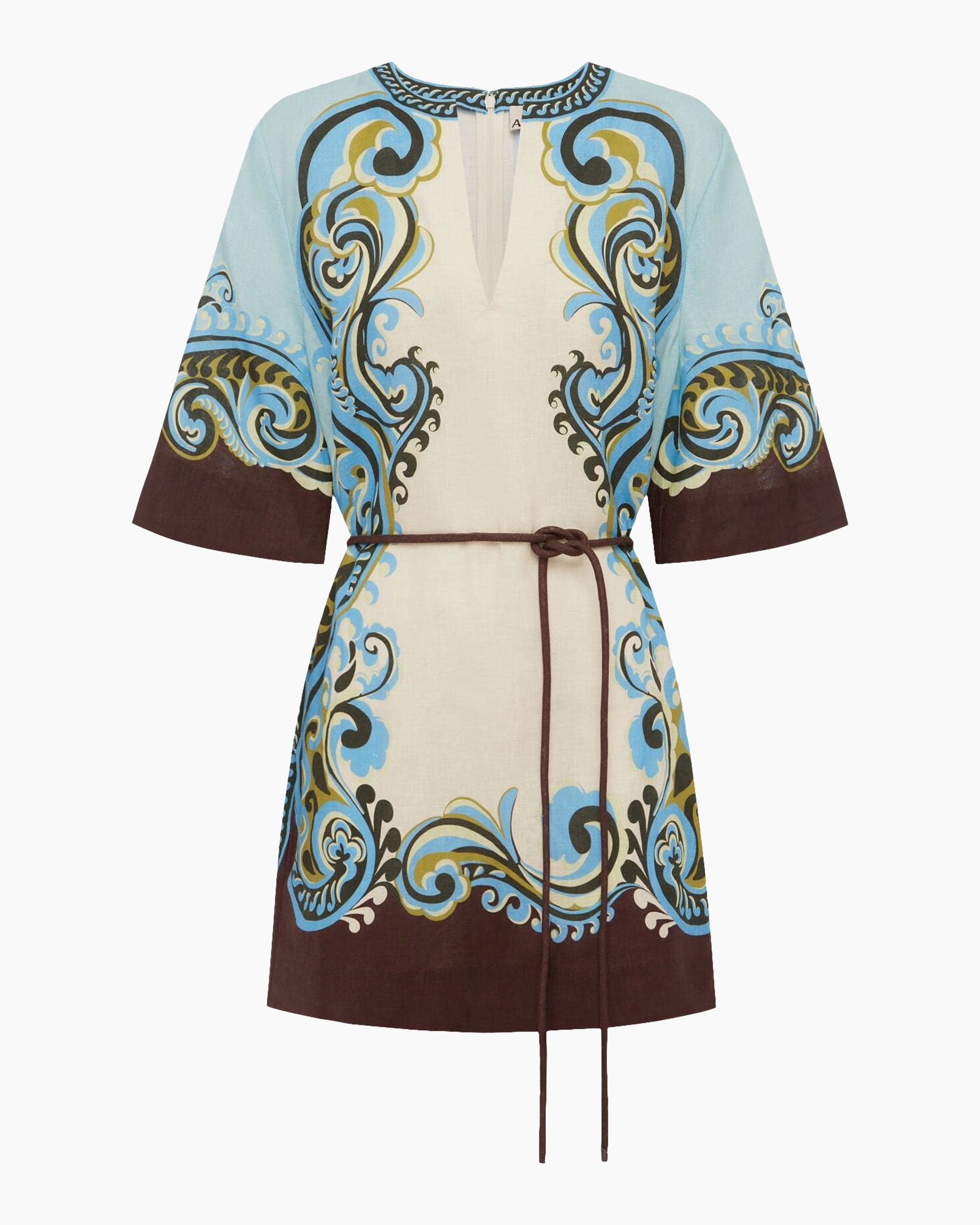 dress, kimono, loose, belt, pattern