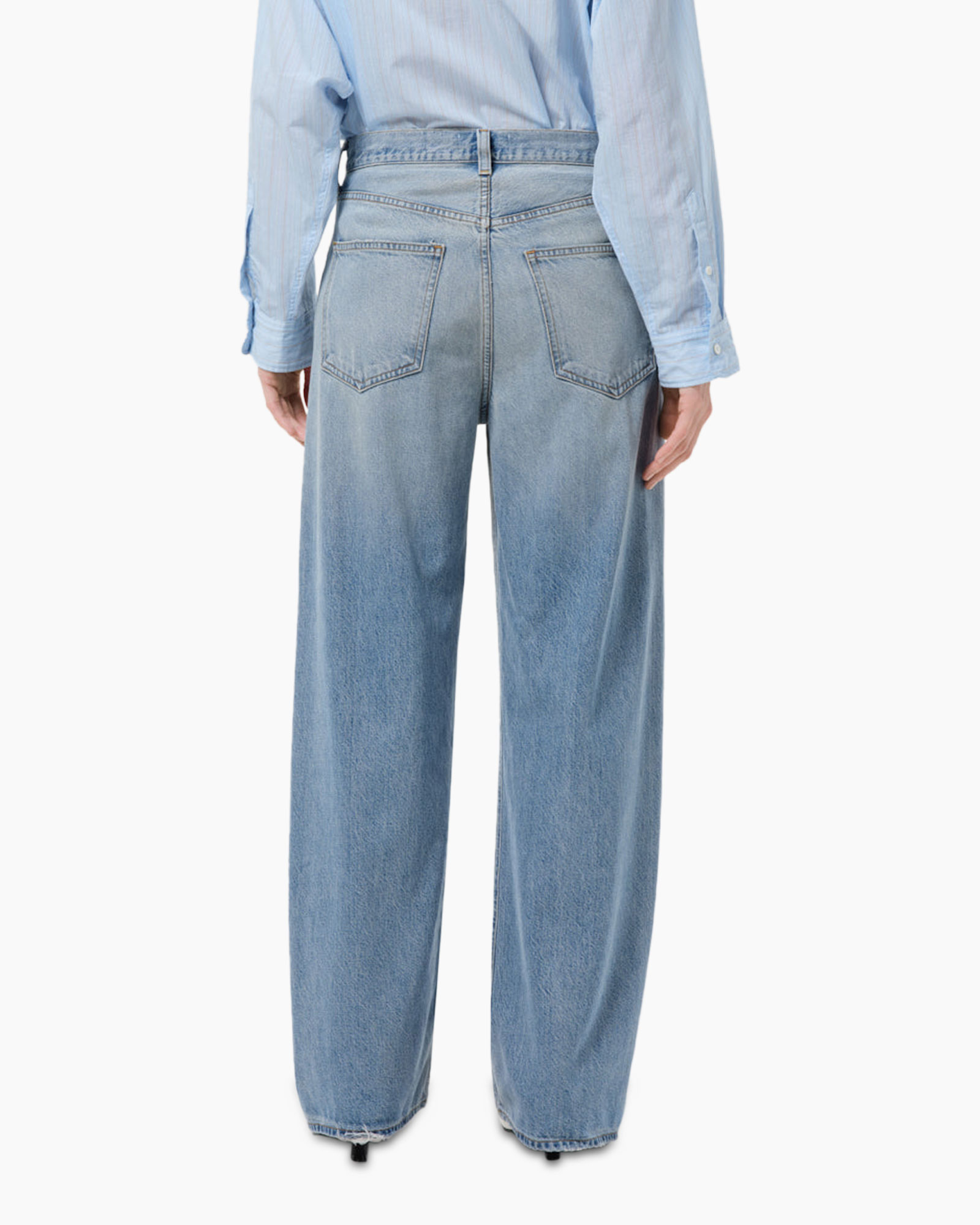 jeans, denim, wide leg, back view, pockets