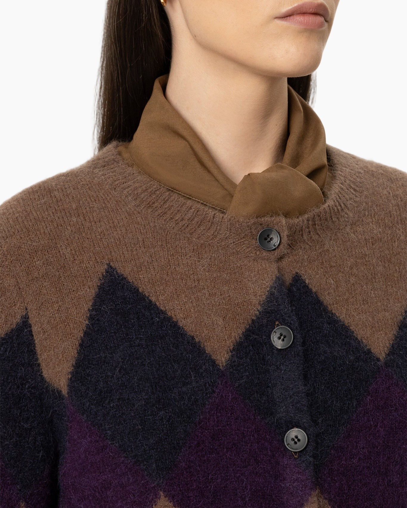 cardigan, argyle, knit, button-up, multicolor