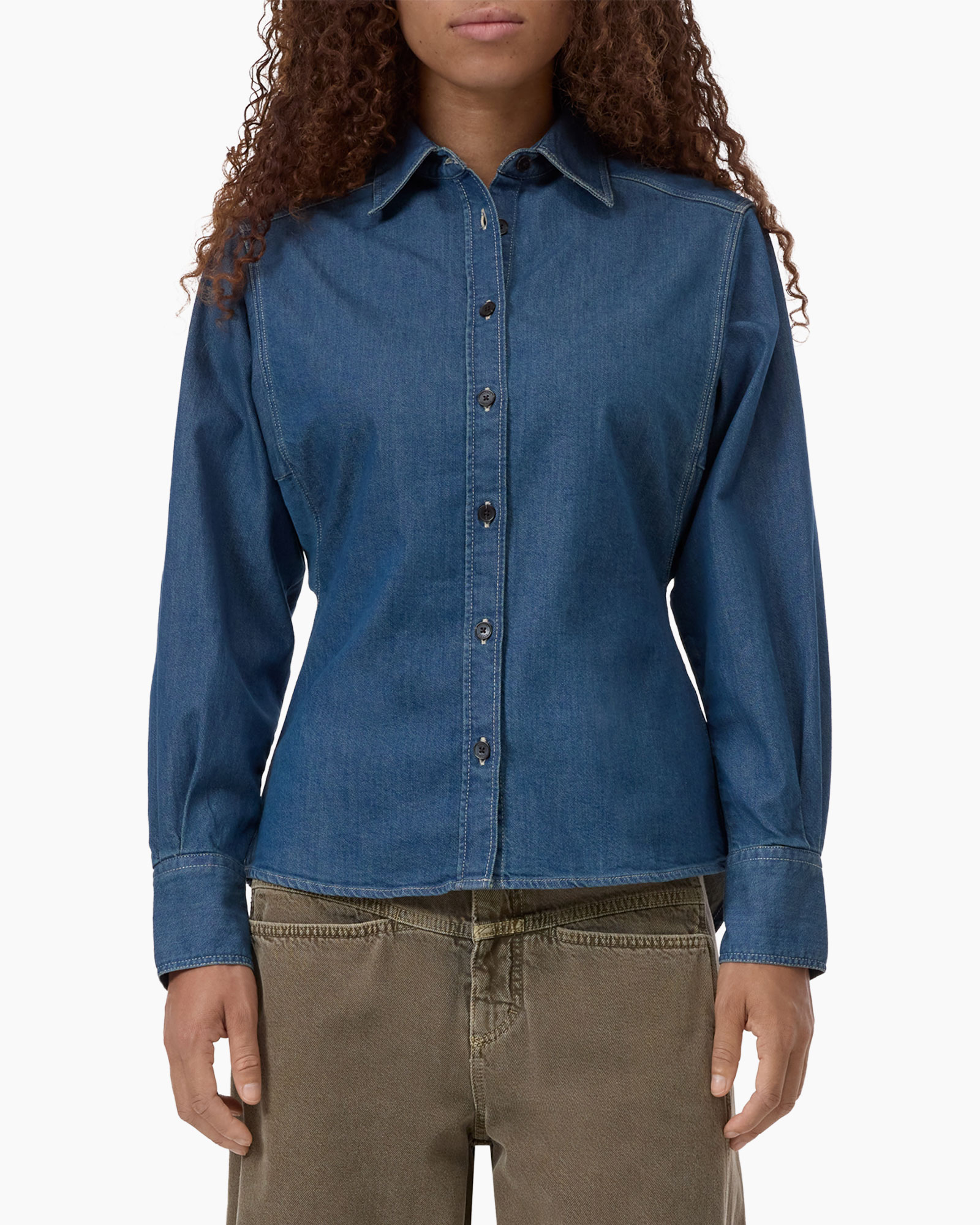 denim, shirt, button-down, long-sleeve, blue