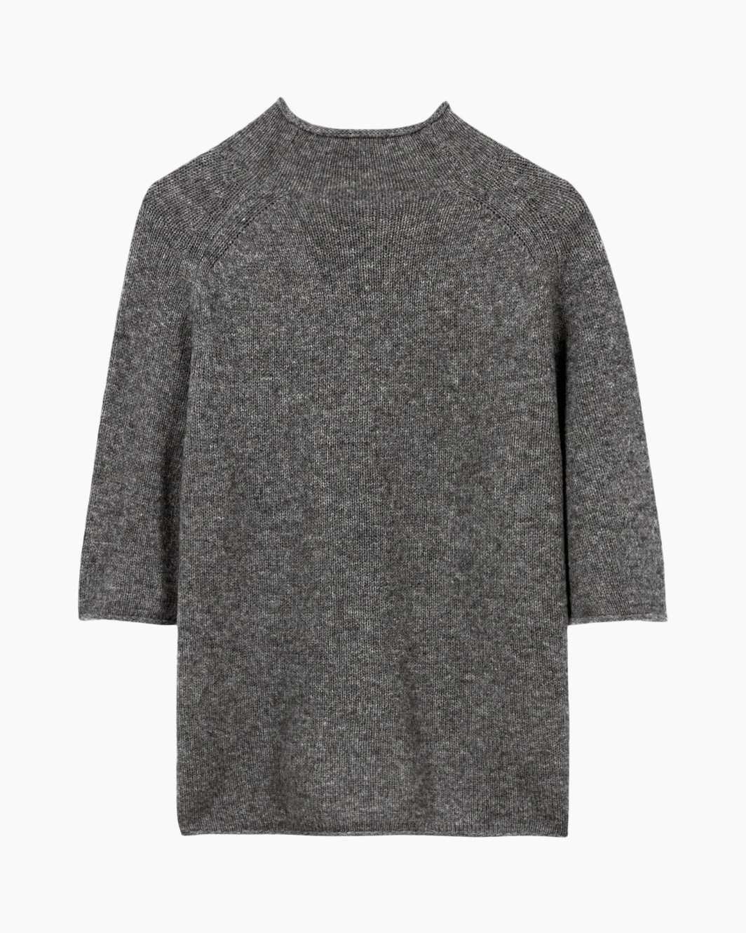 sweater, gray, knit, long-sleeve, pullover
