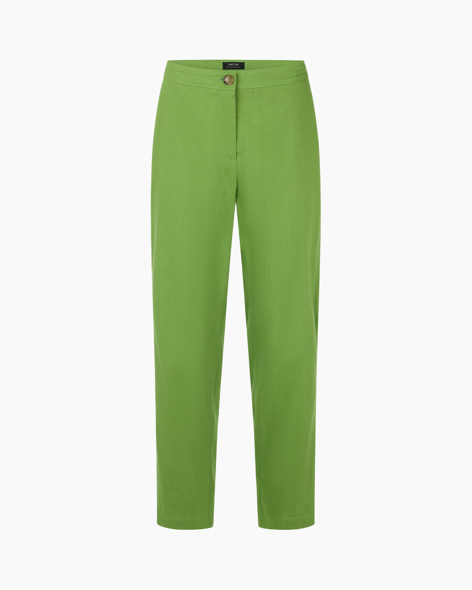 pants, green, linen, button, waistband