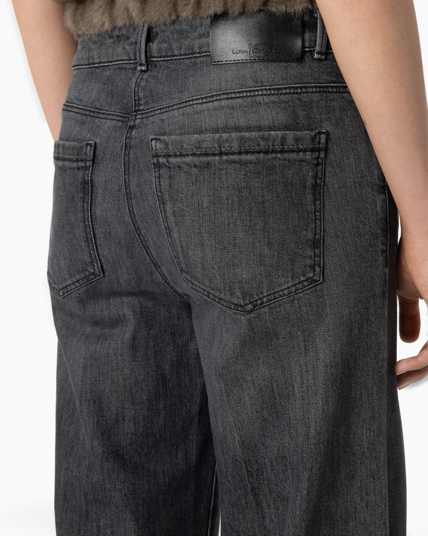 jeans, denim, back pockets, gray, belt loops