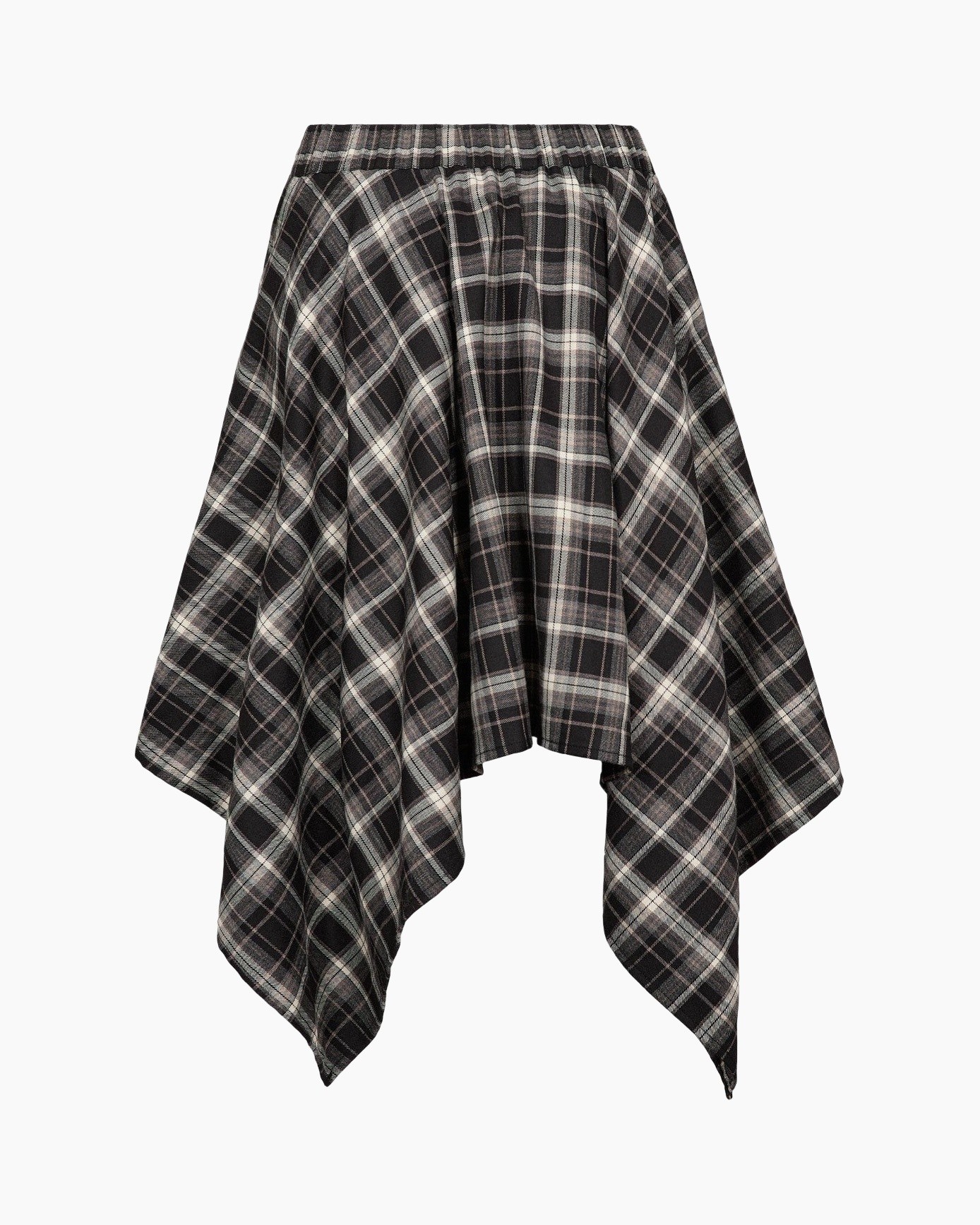 plaid, waist-t belt?, tied-scarf?, wrap-skirt, plaid-pattern, long-orn?