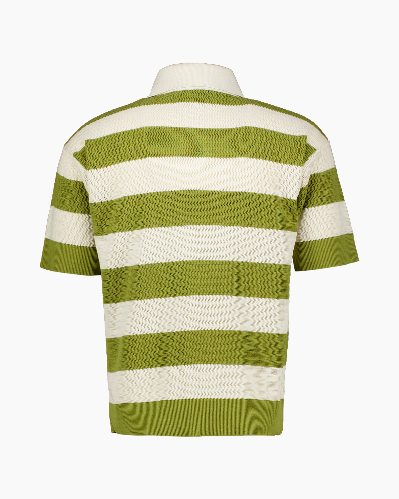 polo, striped, short-sleeve, green, cream