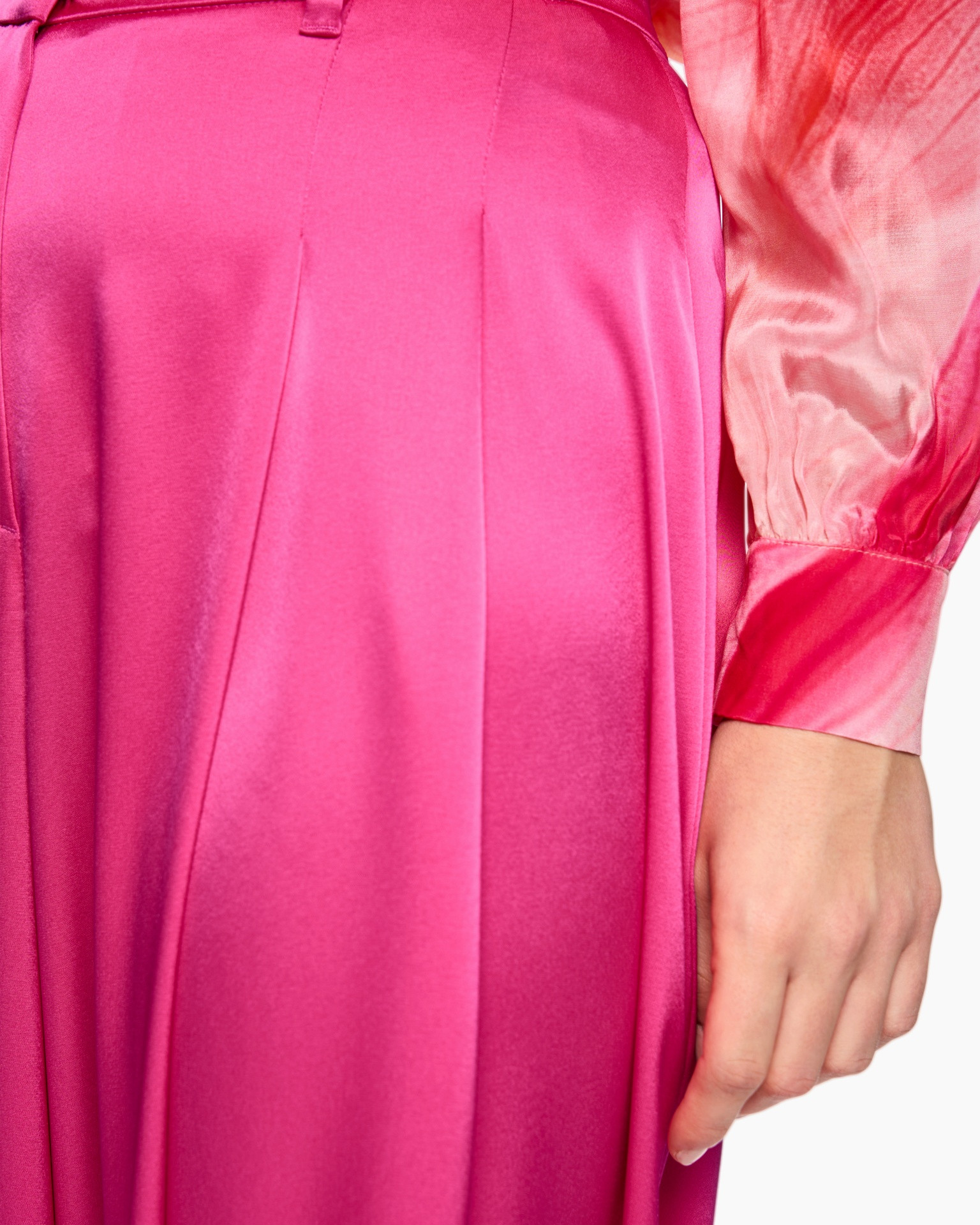 pink, dress, long, sleeve, fabric