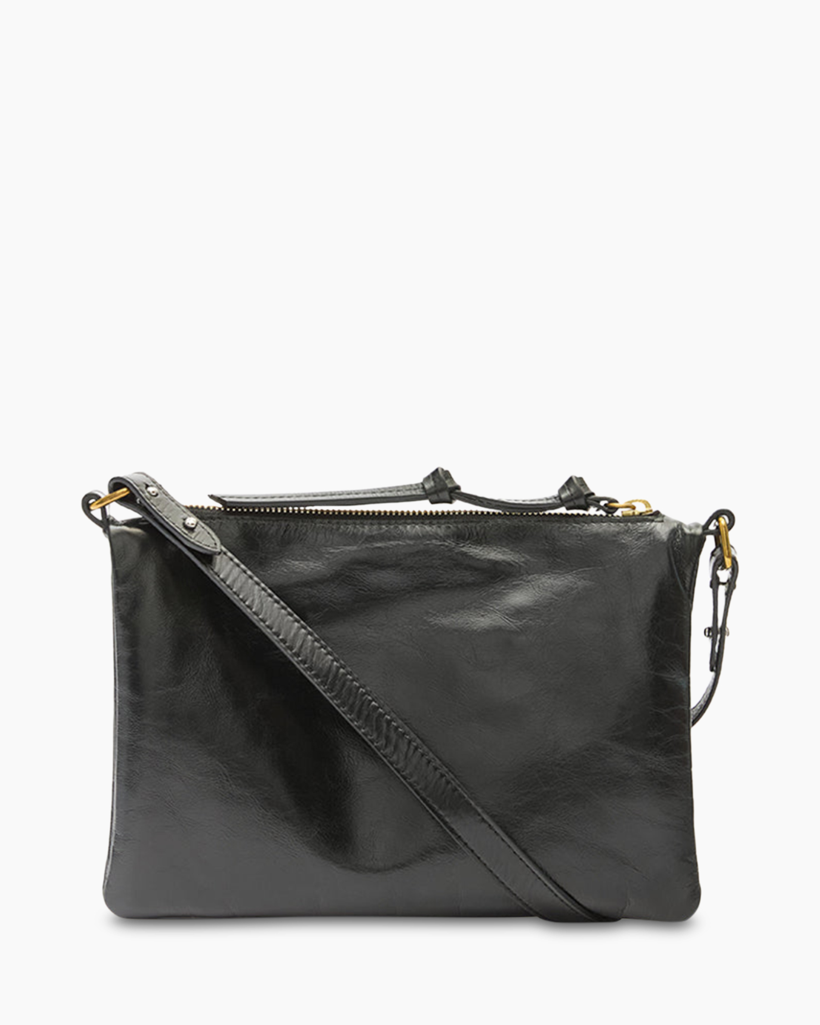 handbag, crossbody, black, leather, zipper