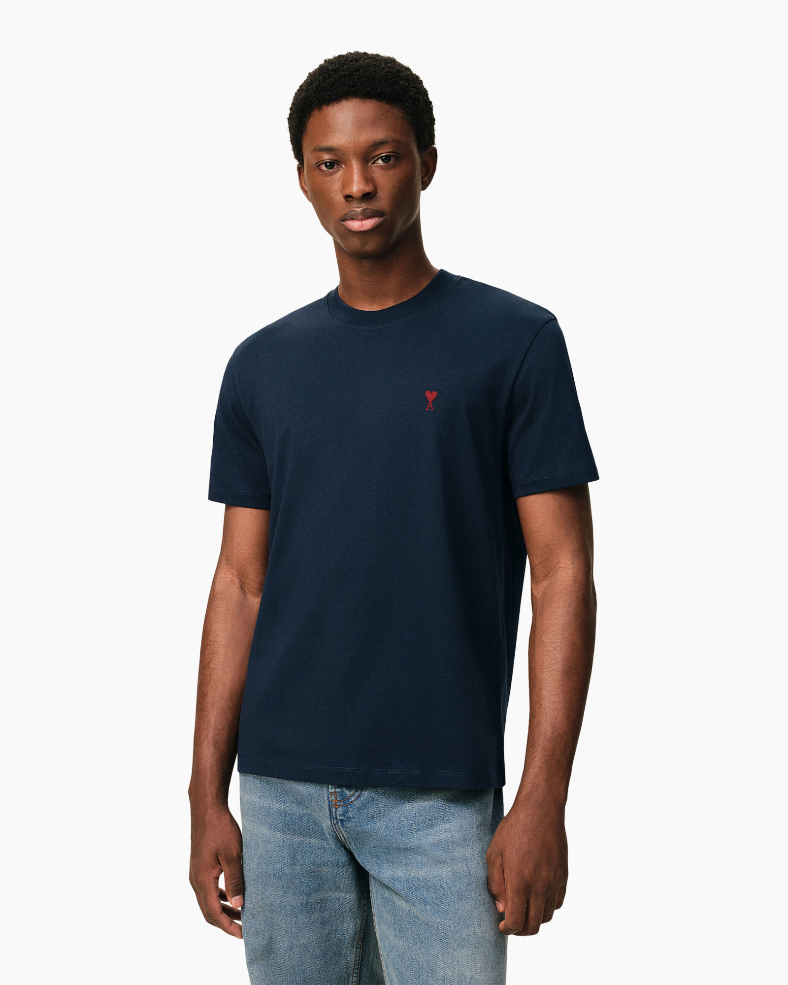 t-shirt, short sleeve, crew neck, navy, basic