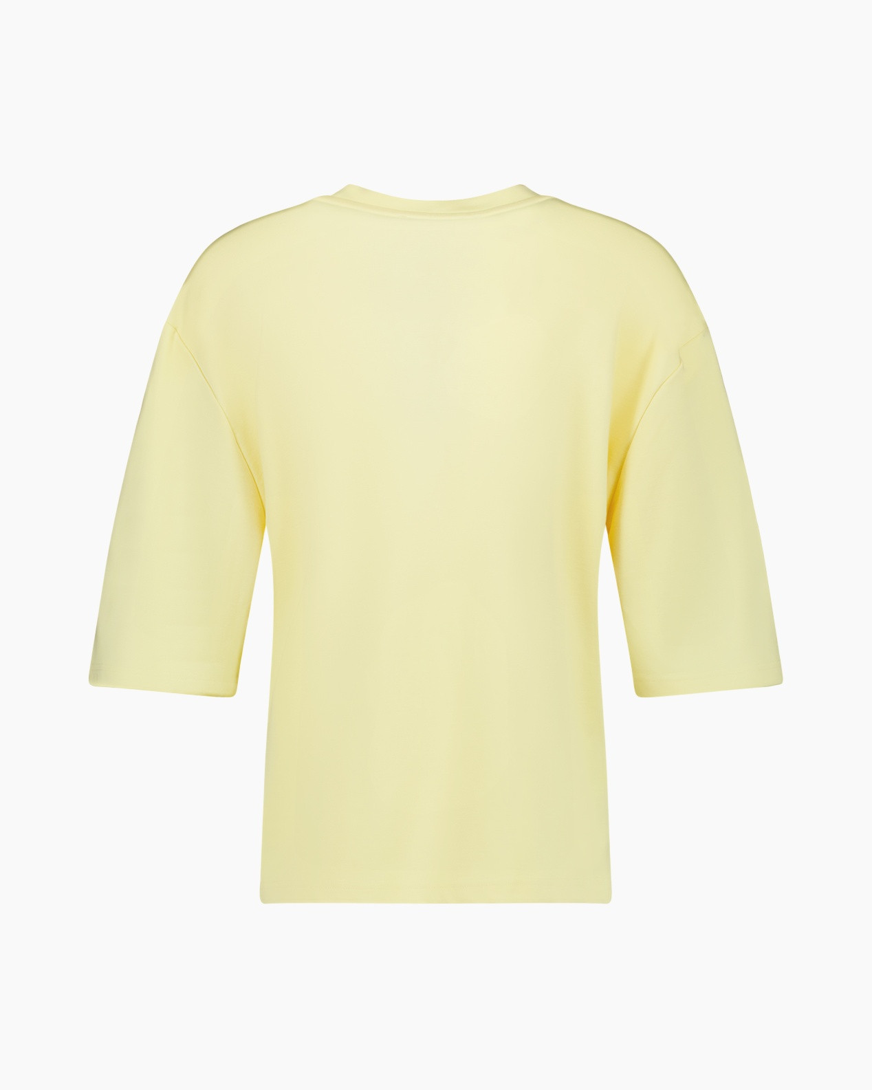 t-shirt, short sleeves, solid color, yellow, crew neck