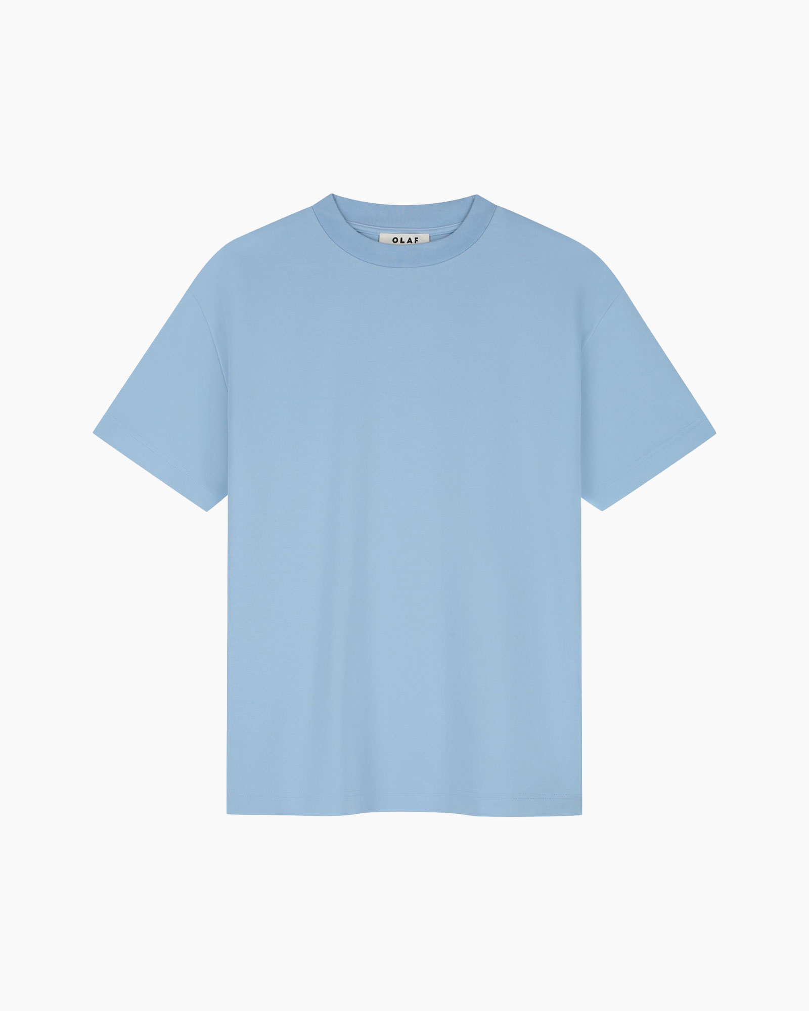 t-shirt, short sleeve, plain, light blue, crew neck