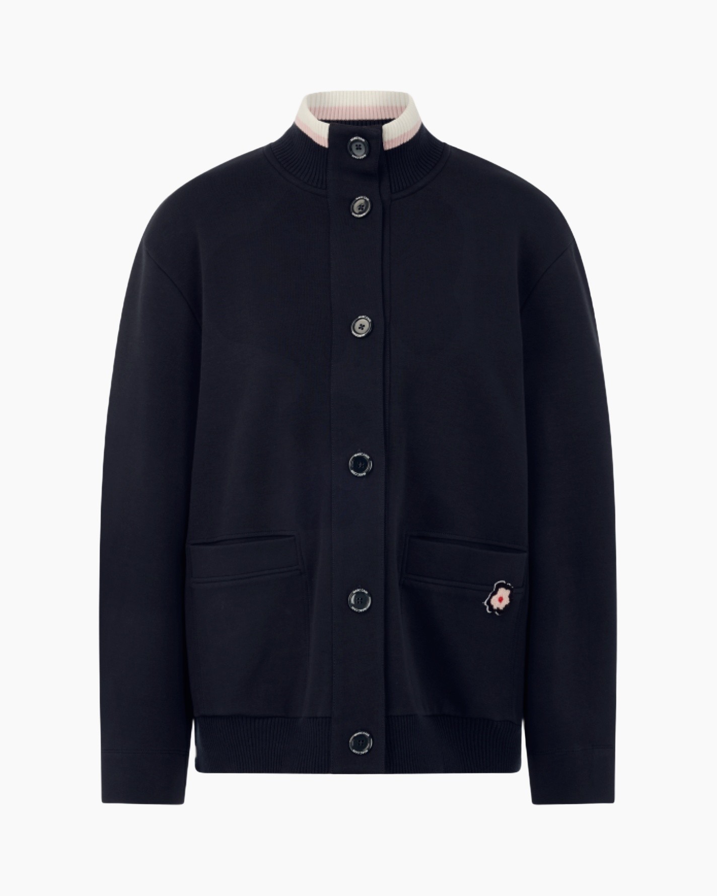 cardigan, long-sleeve, buttoned, pockets, navy