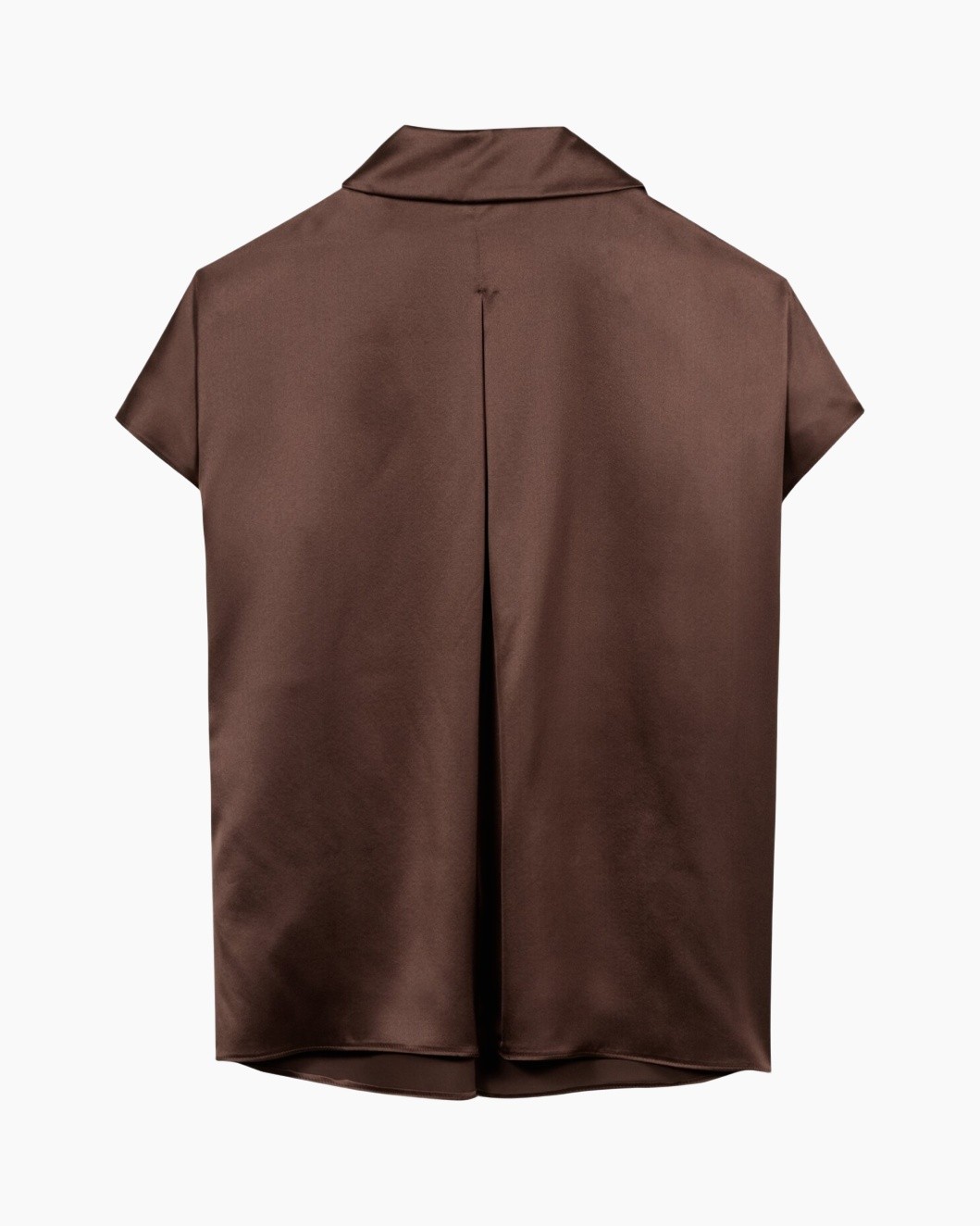 silk, top, brown, sleeveless, open back?, no