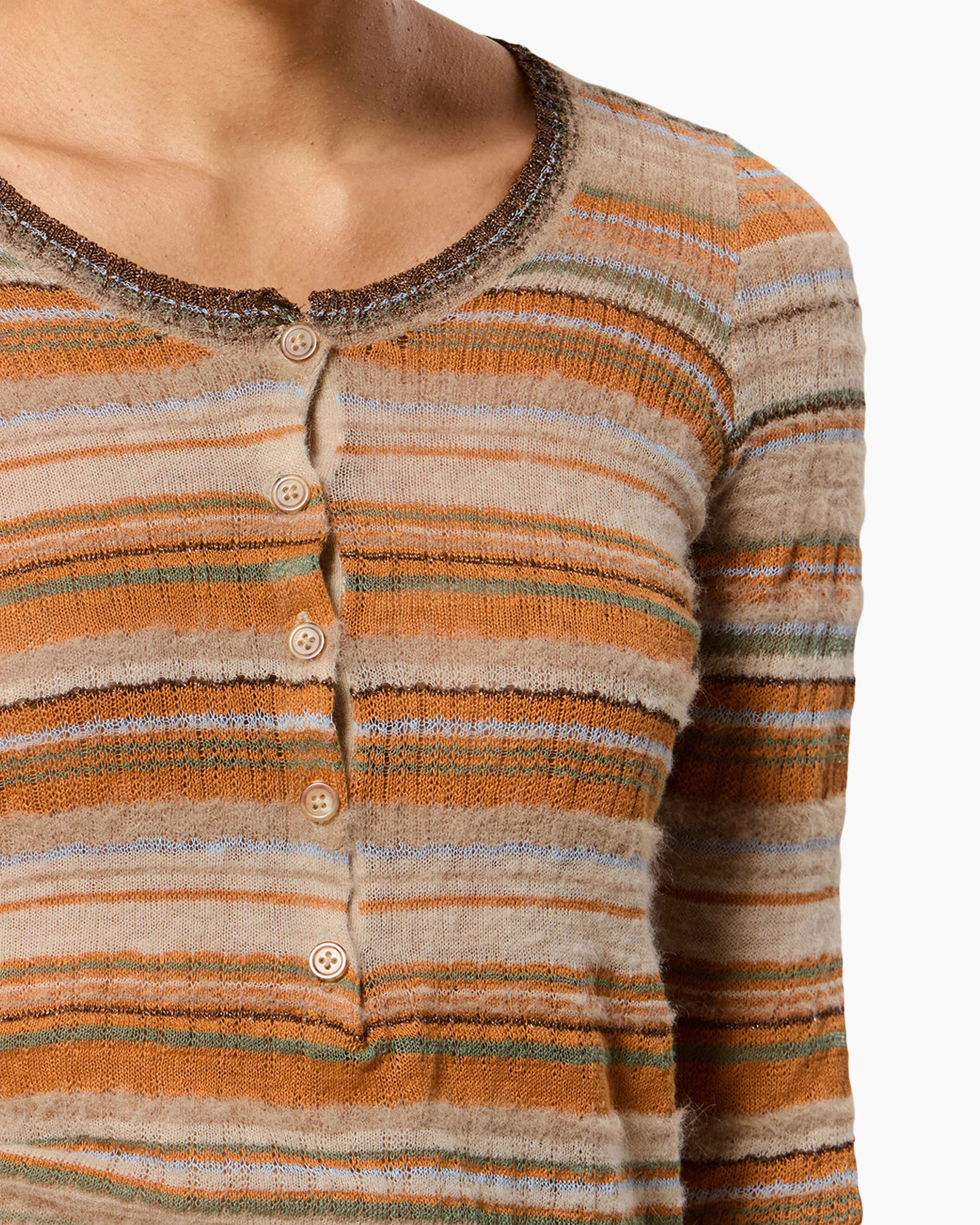 cardigan, striped, knit, buttons, multicolor