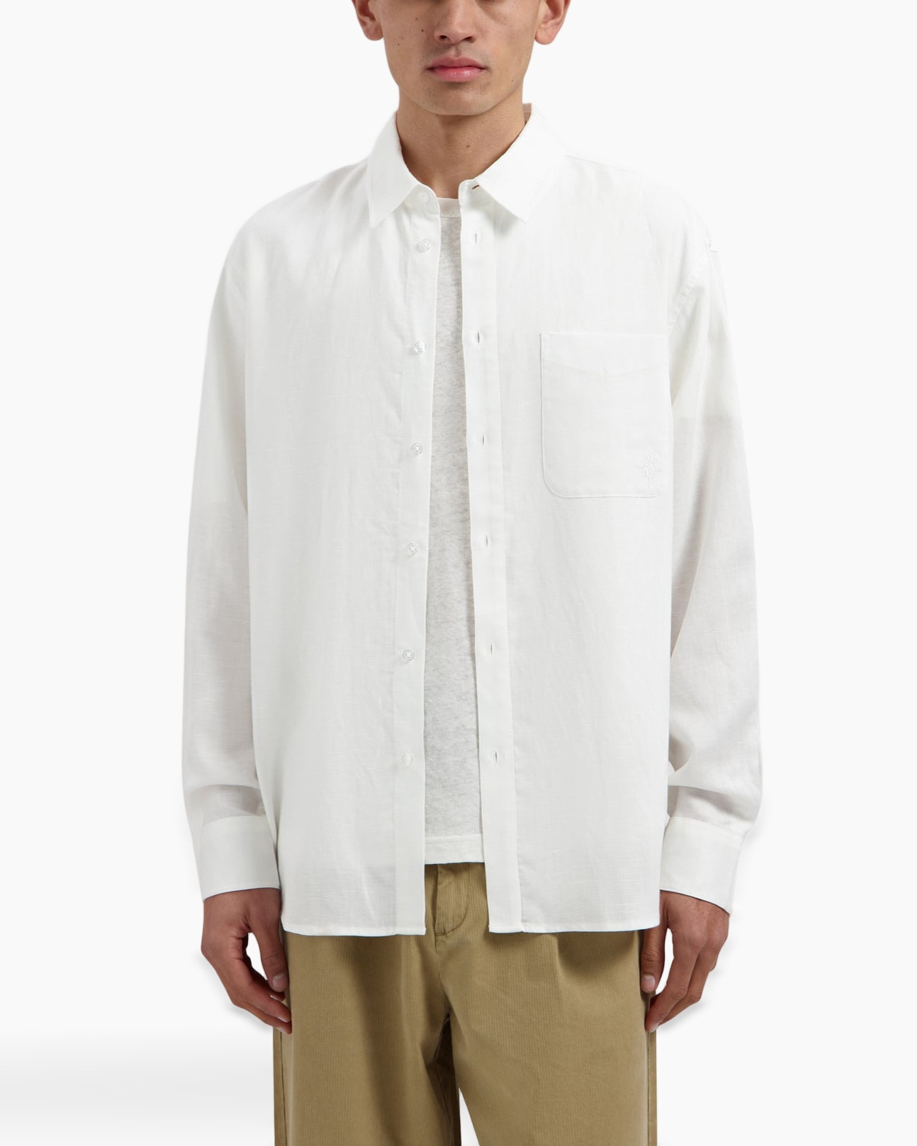 shirt, white shirt, button-down, pocket, long sleeve