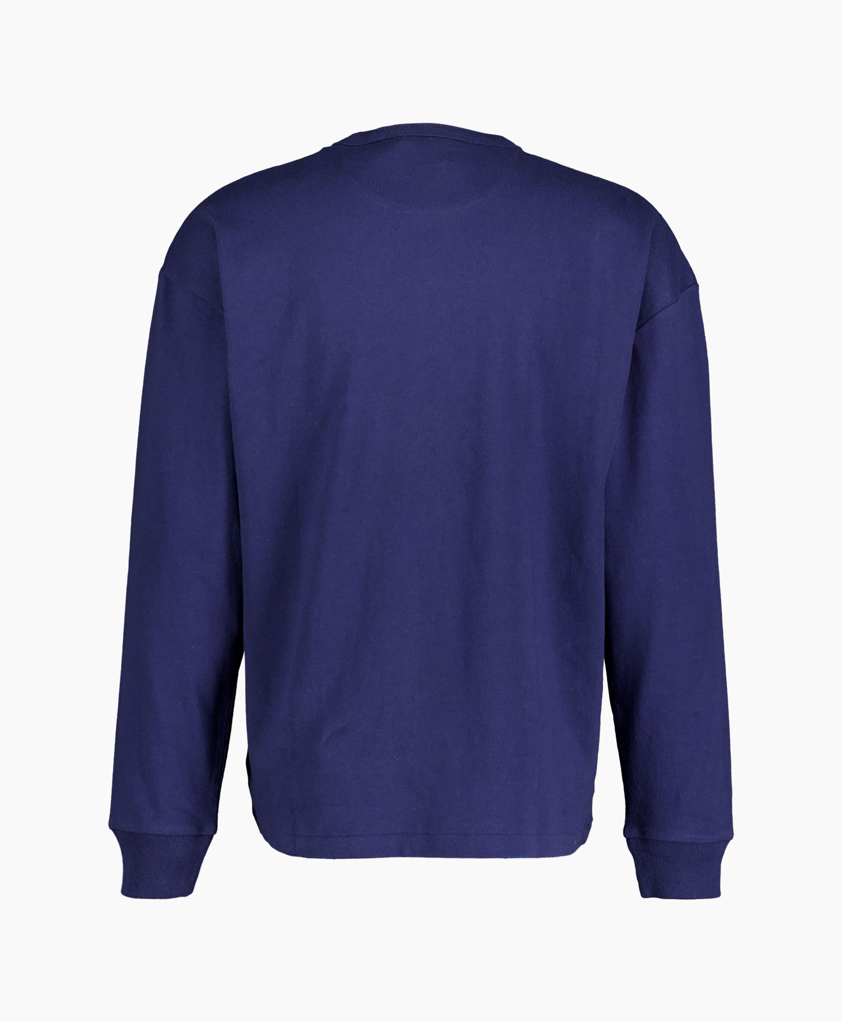 sweatshirt, long-sleeve, solid, blue, crewneck