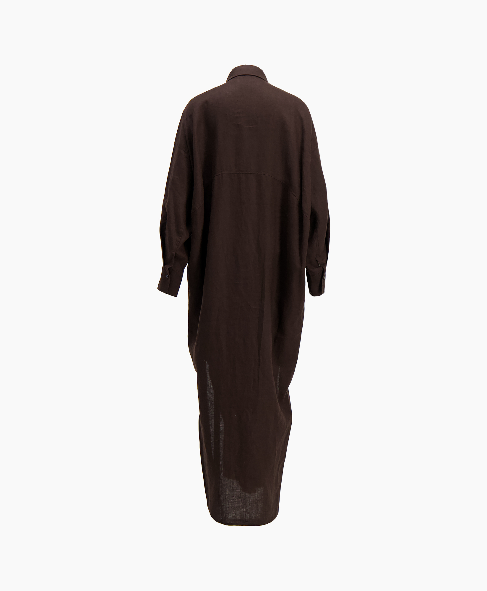 dress, shirt-dress, brown, long-sleeve, buttoned
