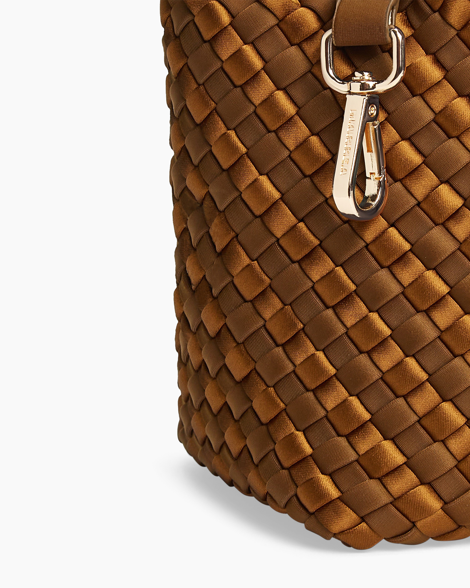 woven, basket weave, brown, bag, zipper clip