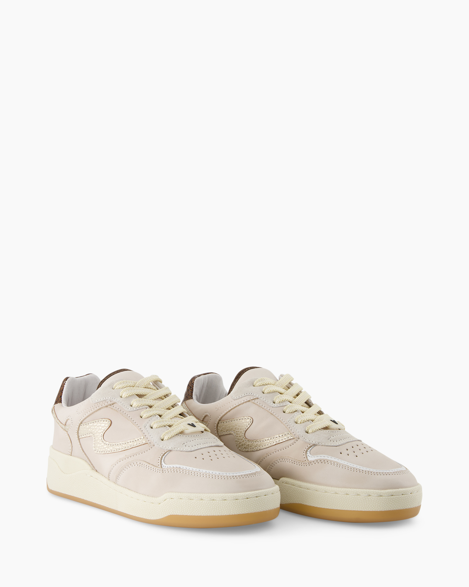 sneaker, shoe, beige, cream, laces, low-cut, suede, memory-foam, gum sole, chunky