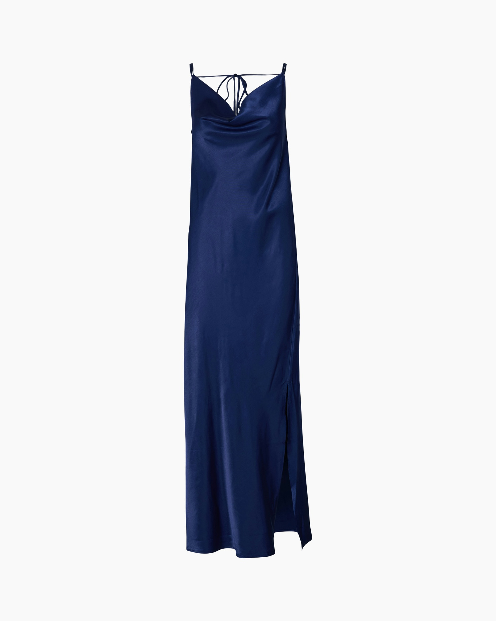 dress, maxi dress, slip dress, blue, satin