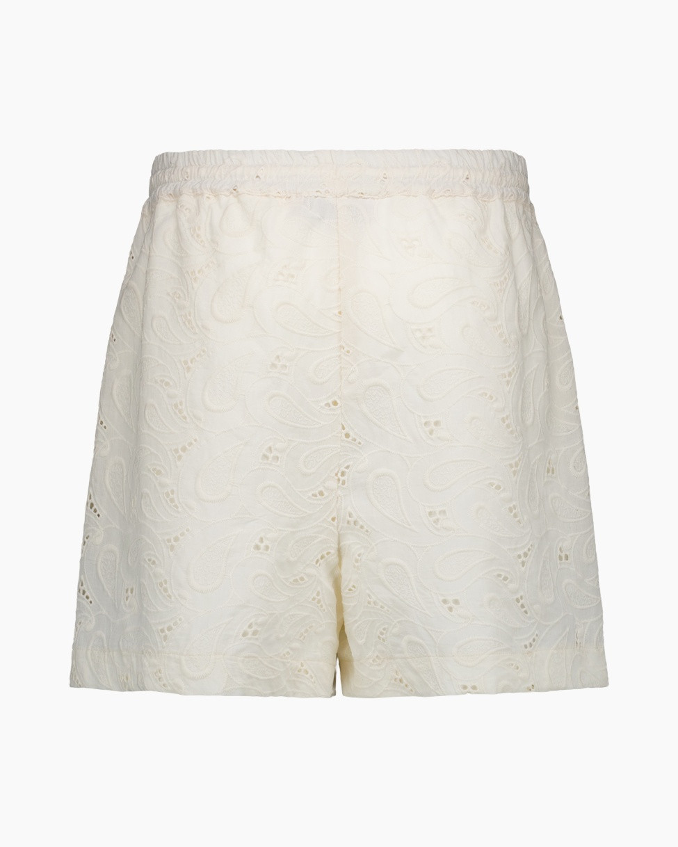 shorts, skirt, lace, embossed, cream