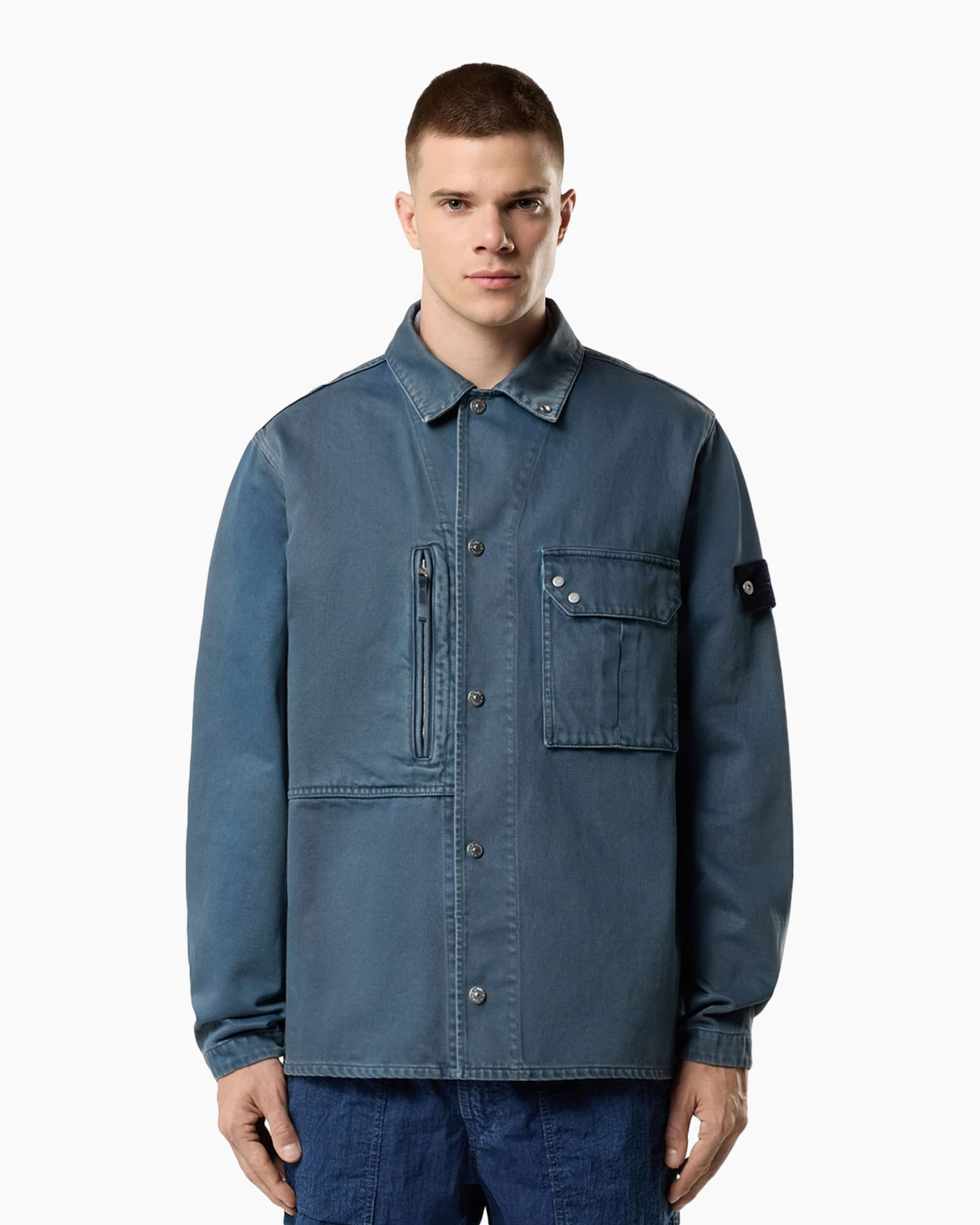 jacket, denim jacket, blue, front zipper, pocket