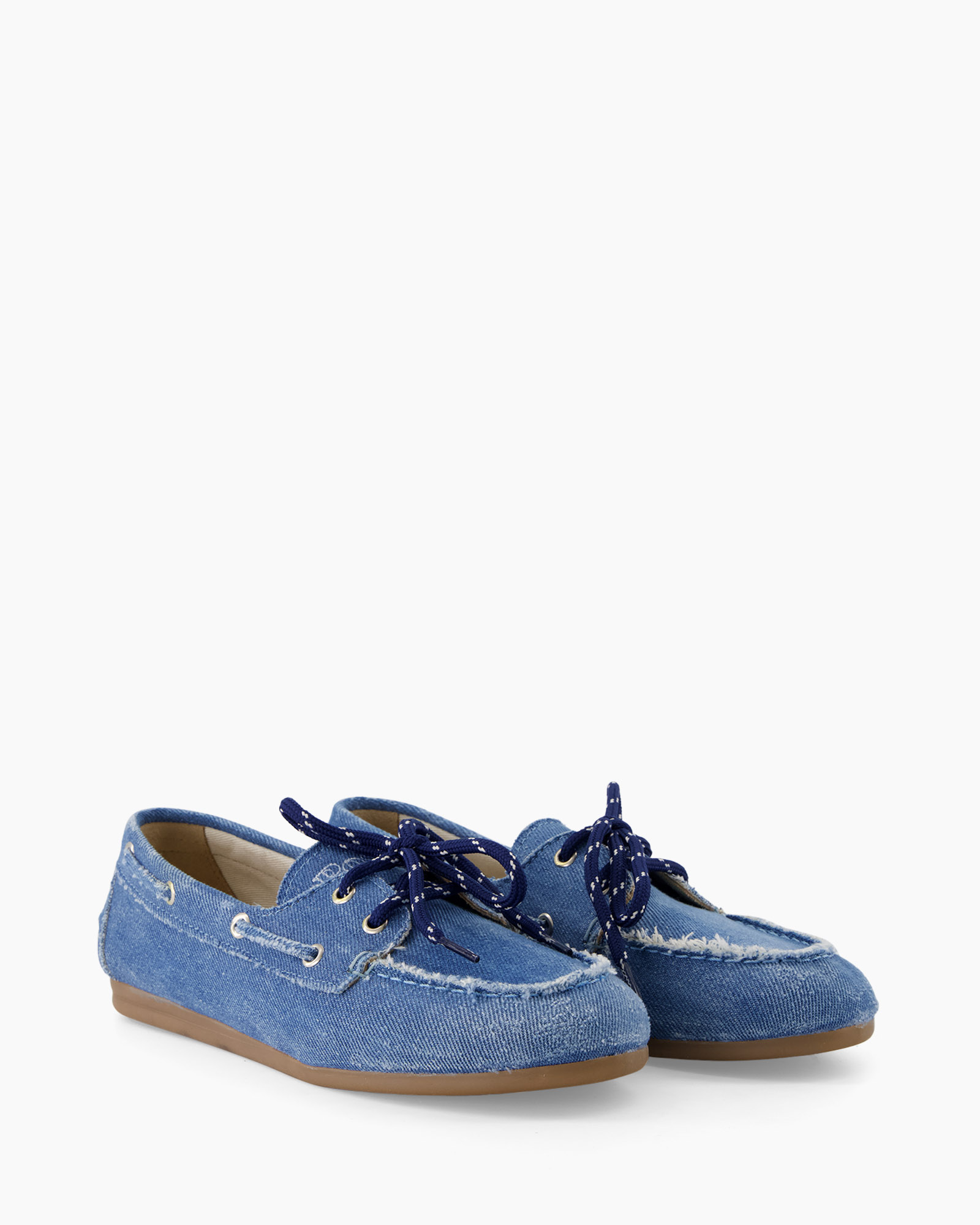 boat shoes, denim, blue, laced, casual
