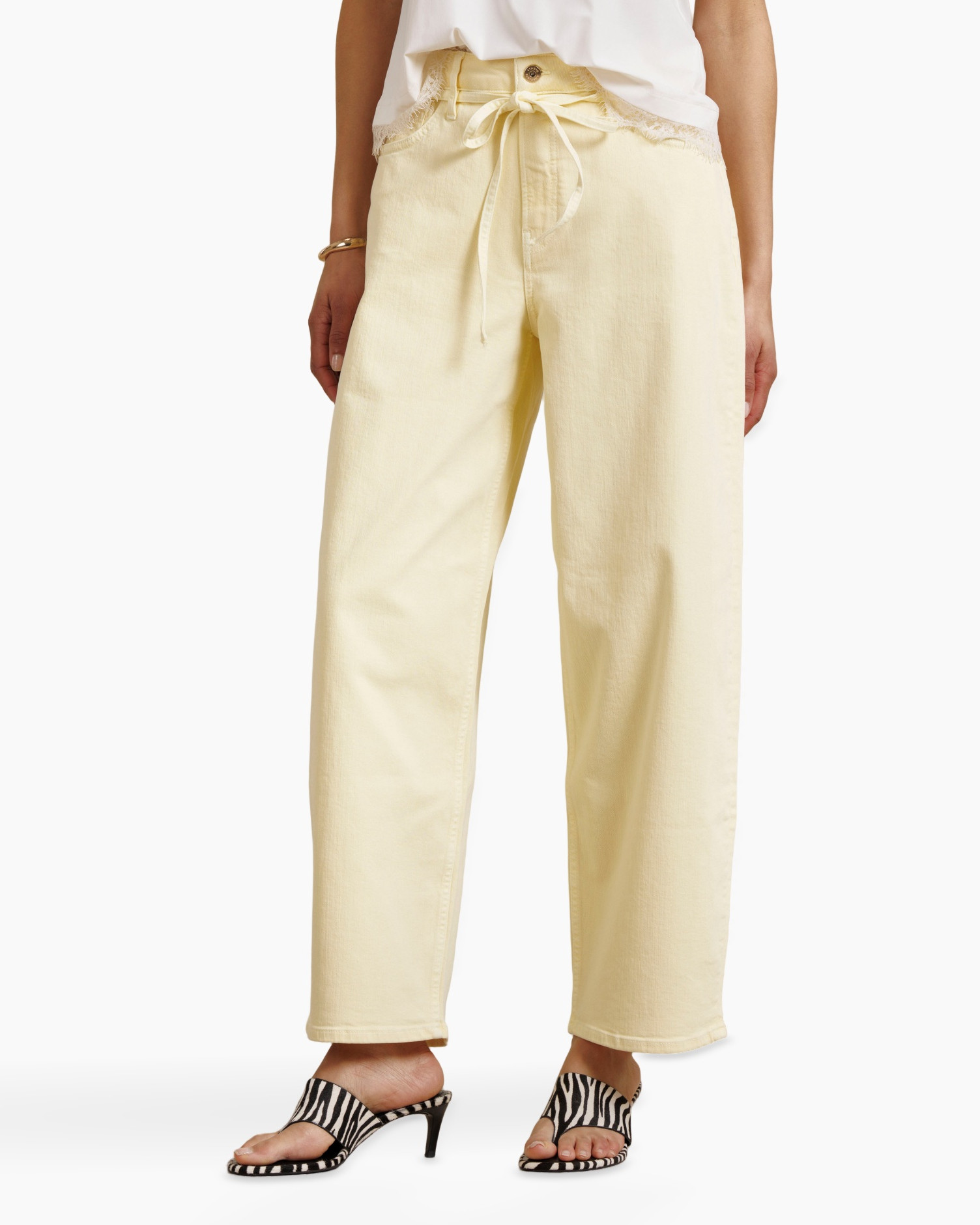 pants, wide-leg, linen, beige, drawstring