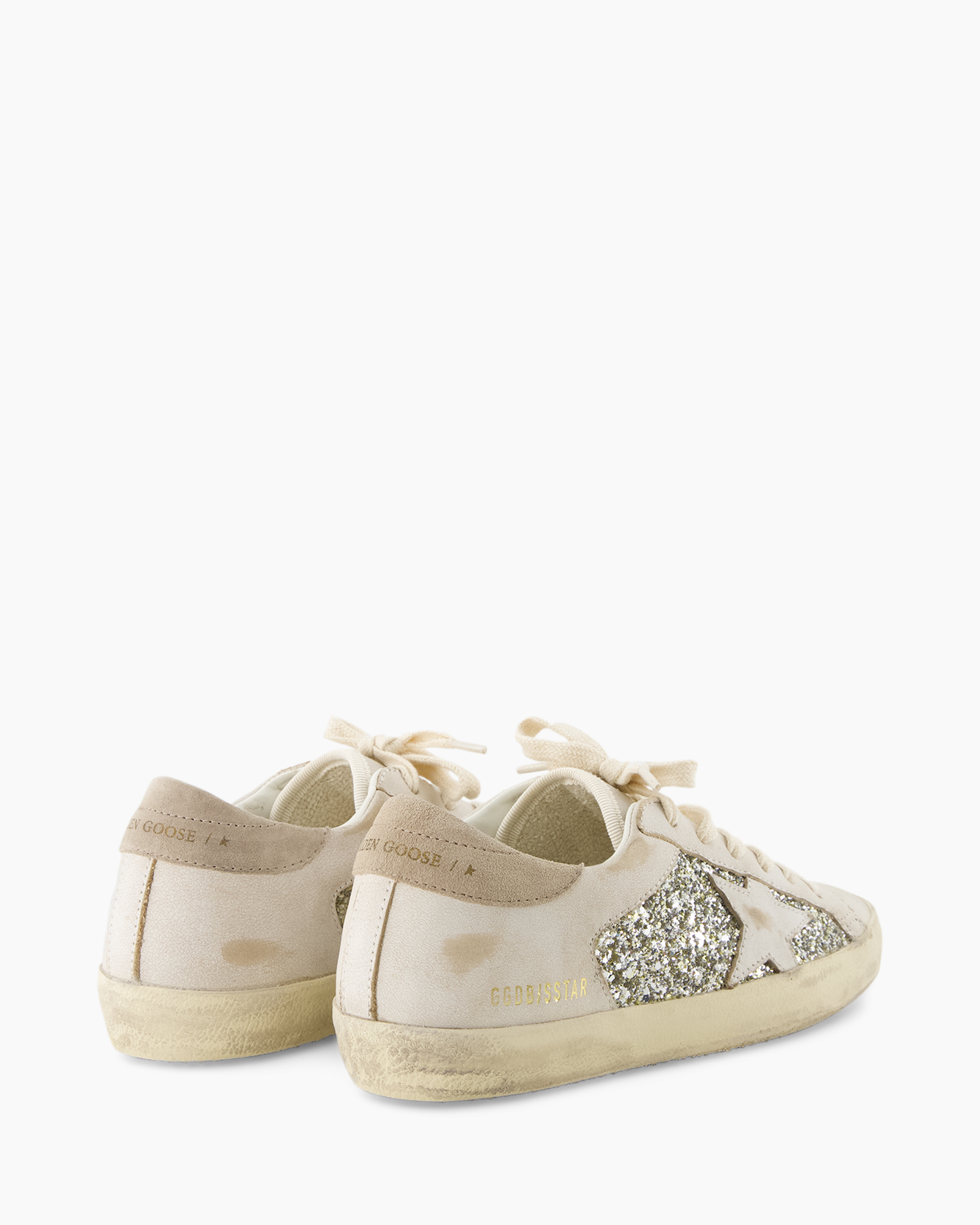 sneakers, glitter, beige, low-top, laces