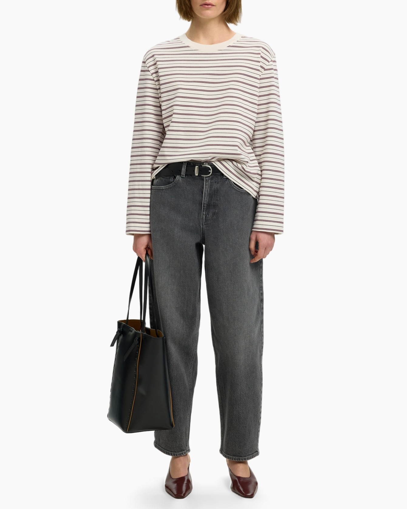 stripe top, long-sleeve, crew neck, striped shirt, casual tee