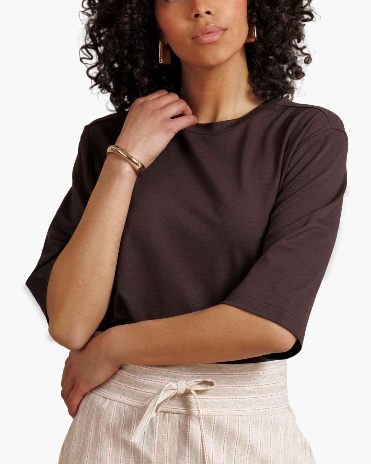 shorts, linen, beige, striped, paper bag waist