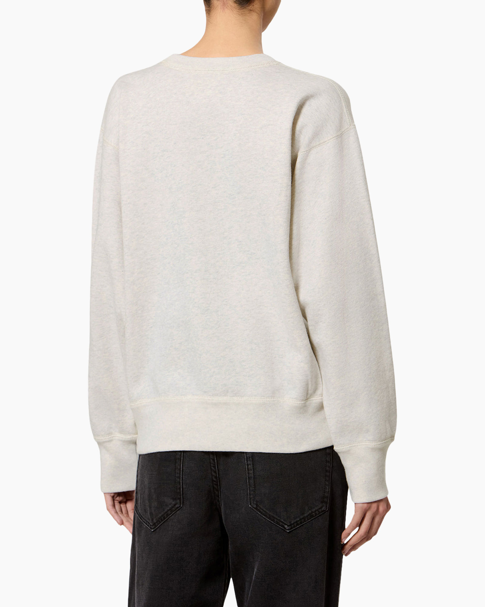 sweatshirt, crewneck, long sleeves, neutral, back view