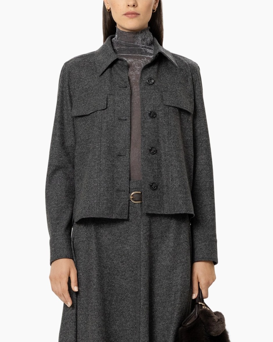 coat, jacket, gray, wool, buttoned