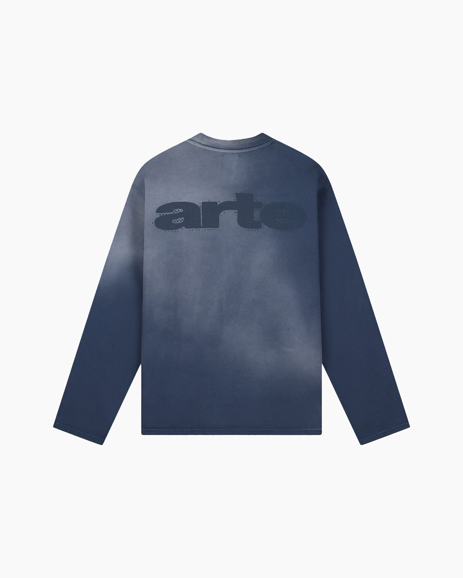 long-sleeve, blue, tie-dye, graphic, backprint