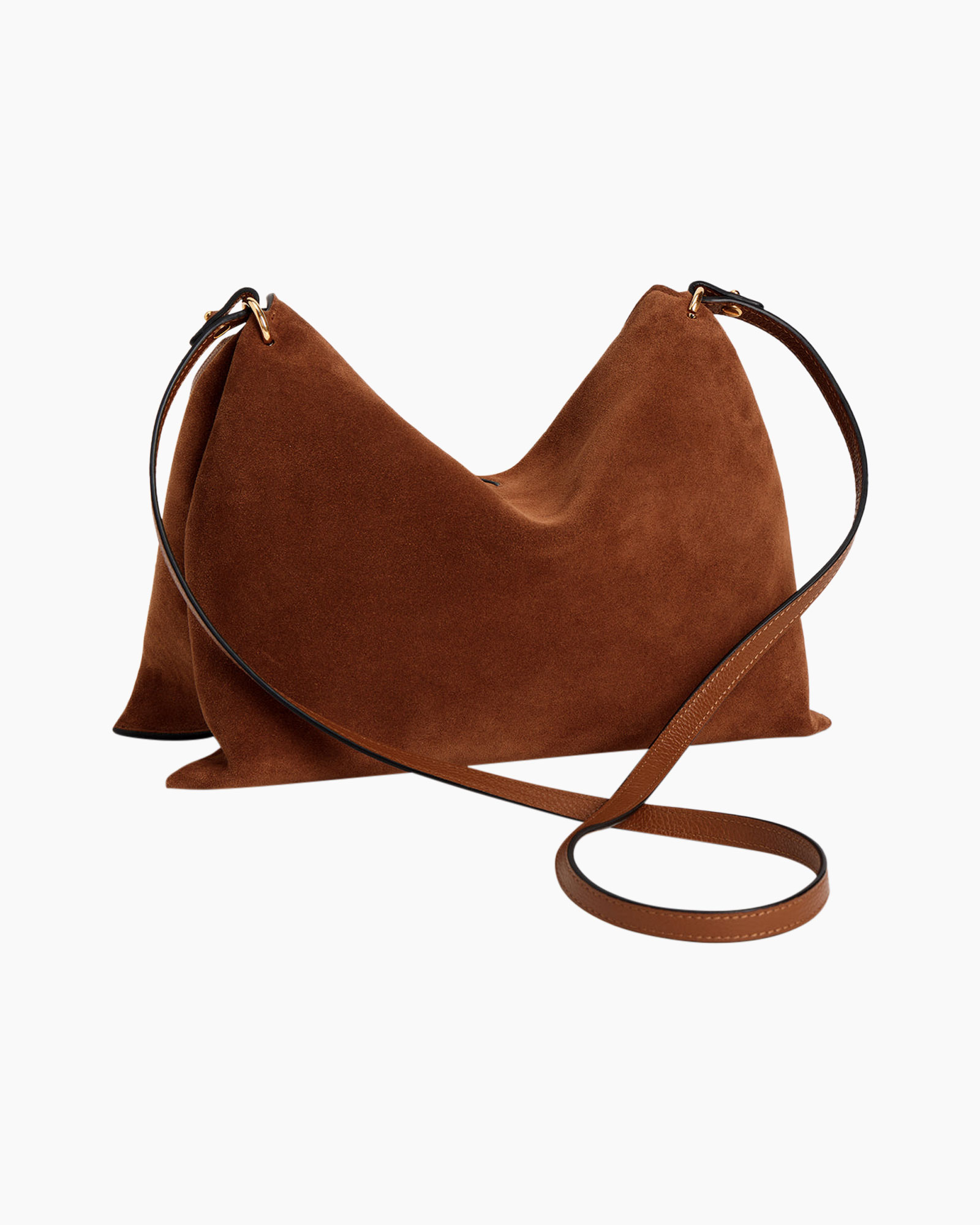 handbag, crossbody, brown suede, soft handbag, shoulder bag