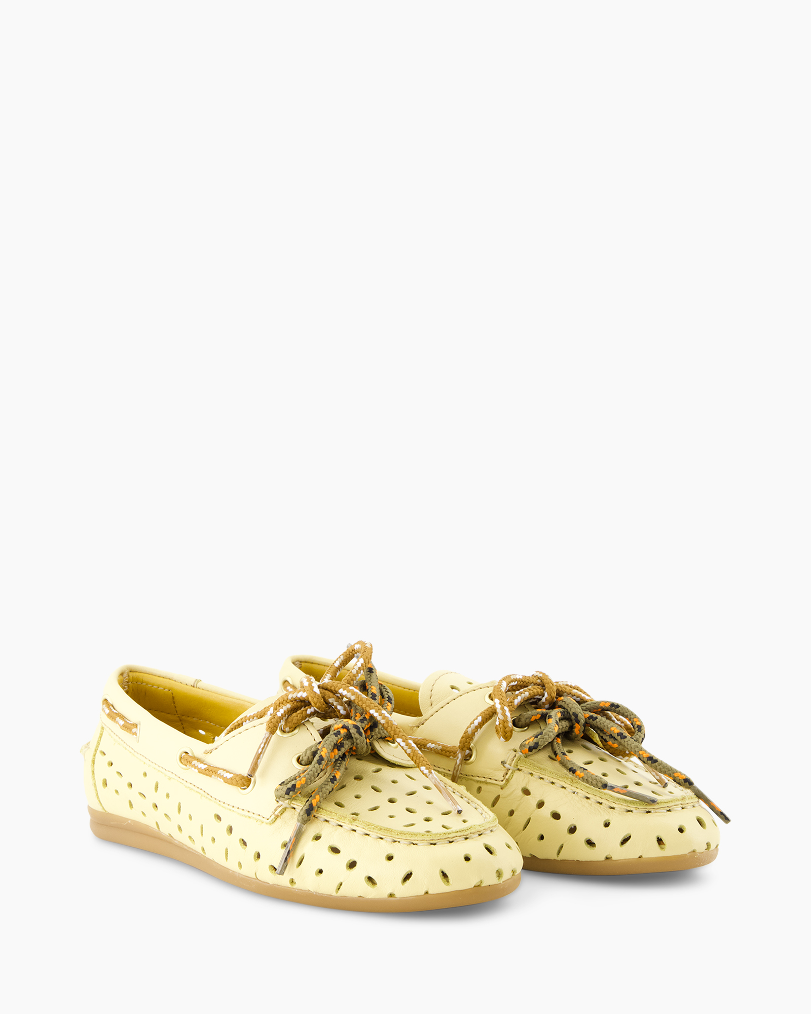 shoe, boat shoe, loafers, perforated, yellow