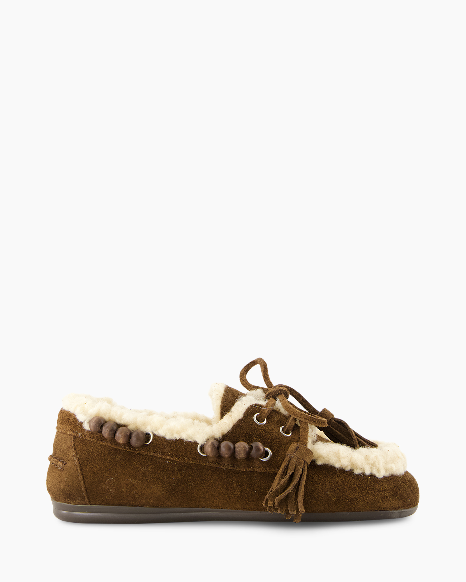 slippers, moccasins, shearling, brown, beaded