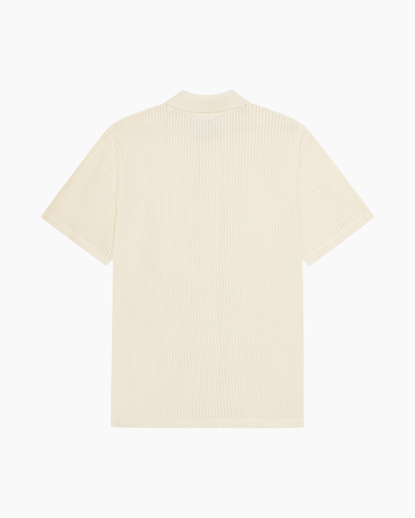 short-sleeve, button-front, cream, knit, collared-shirt