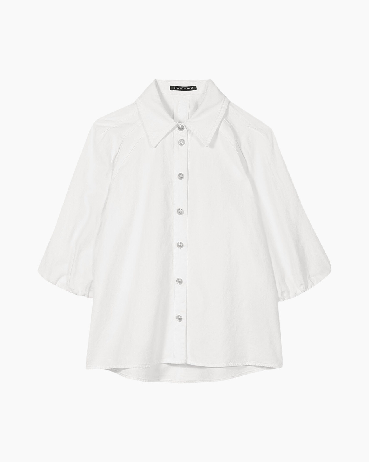 white, shirt, button-down, collar, short-sleeve