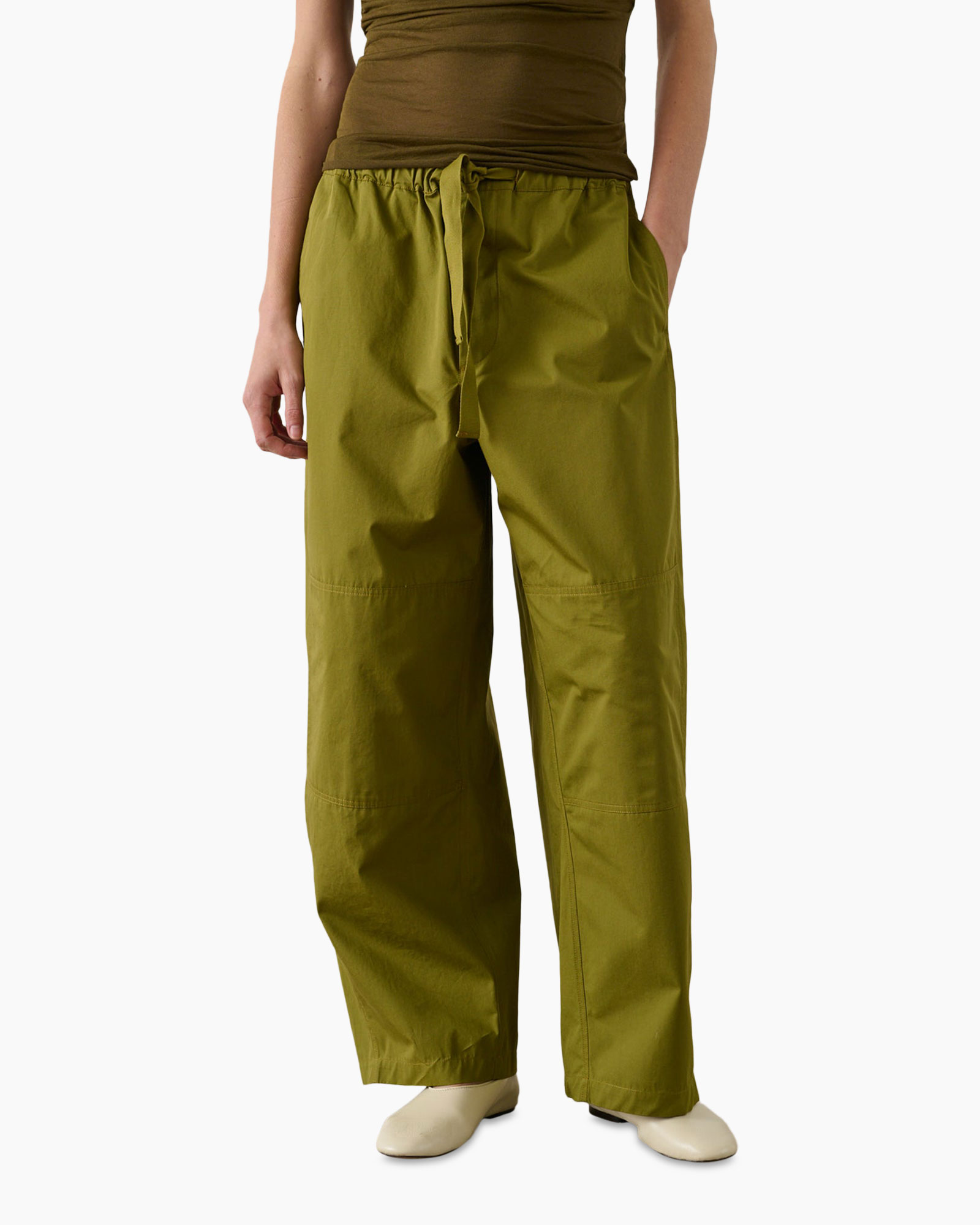 pants, trousers, olive, drawstring, wide-leg